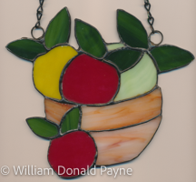 Artisan copper foil stained glass art by Don & Carolyn Payne, 6 x 8 inches, $29