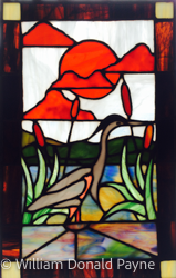 Artisan copper foil stained glass art by Don & Carolyn Payne, 12x16 inches, SOLD