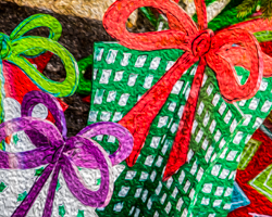 In December in the hamlet of Ellison Bay, Wisconsin, the village Christmas tree sparkles and giant fantasy packages sprout like Dr. Seuss magic mushrooms, adding their own whimsical delight to the North Woods holidays.