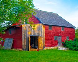 This restored barn carries its age well.