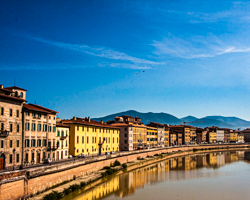 A view of Pisa across the Arno river
