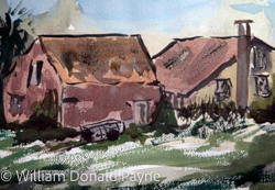 Vintage fishing sheds survive along the Ellison Bay, WI, shoreline. 12 x 16 inches, $399 framed.
