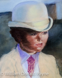 A young equestrian rides with focused attention at the Shelbyville, KY, horse show.